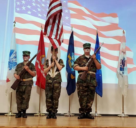 The Army Color Guard participates in Army Day events before a