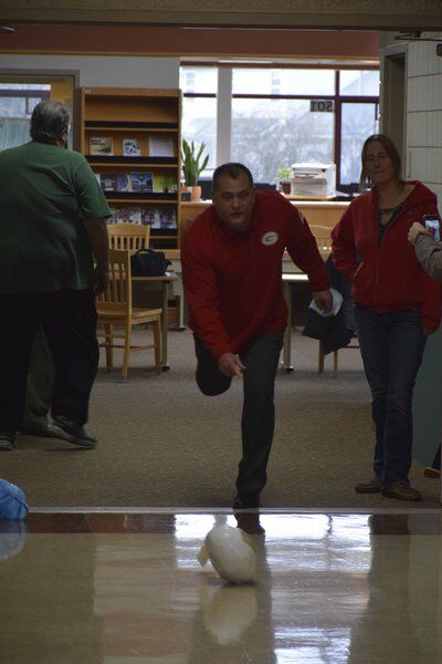 Geneva Schools staff face off in turkey bowling contest