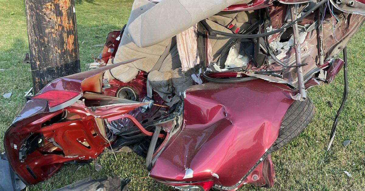 Police: Driver lucky to be alive after crash splits car in two | Local ...