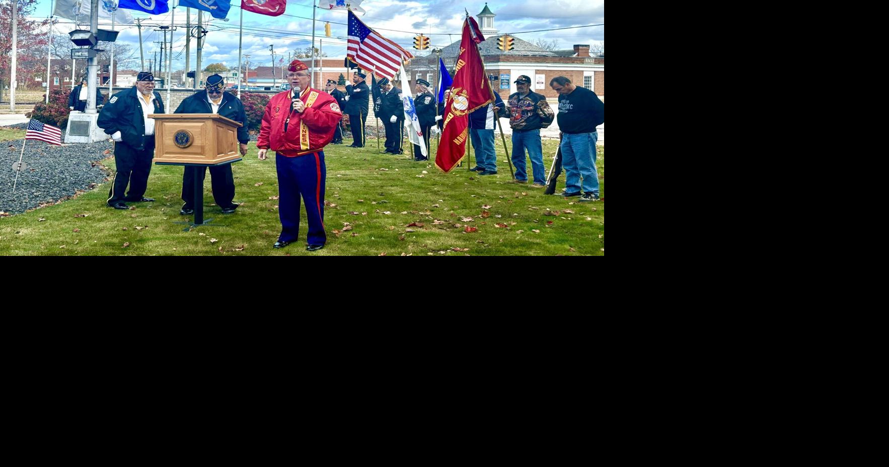 Retired lieutenant colonel addressing Ashtabula News