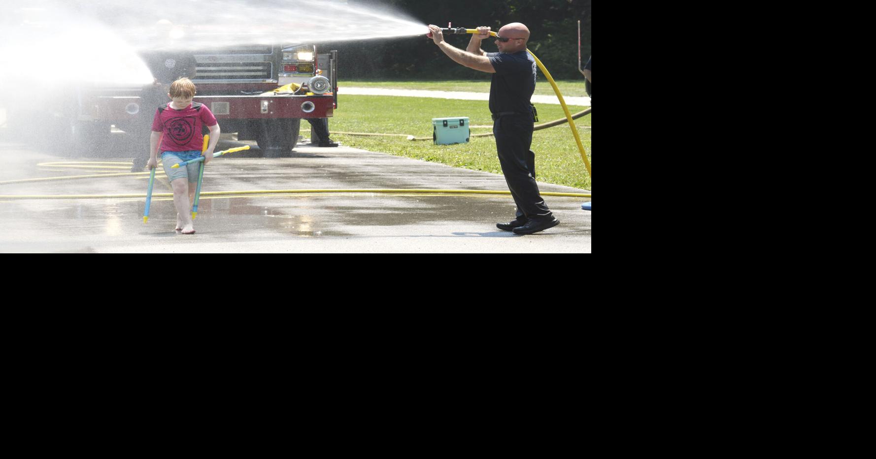 Children face off against firefighters