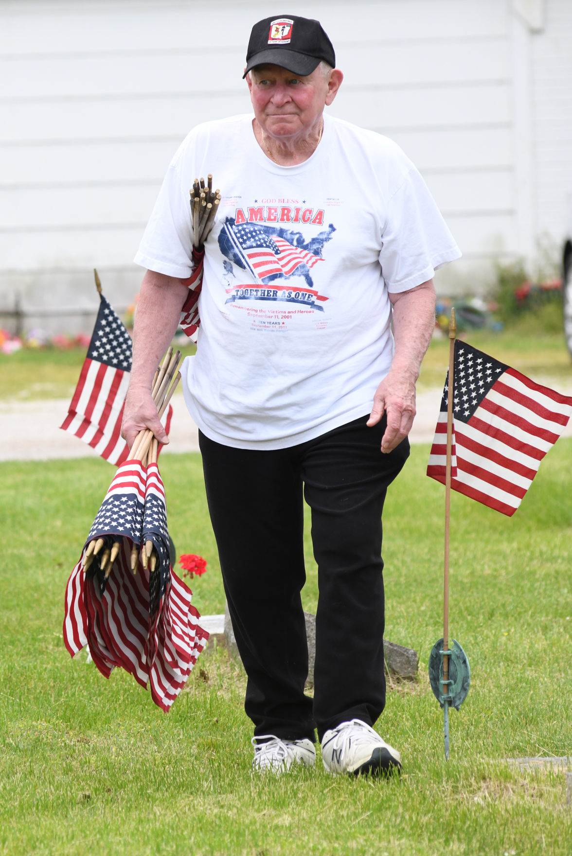 Grand Valley graduation, Memorial Day flags, college graduation drive