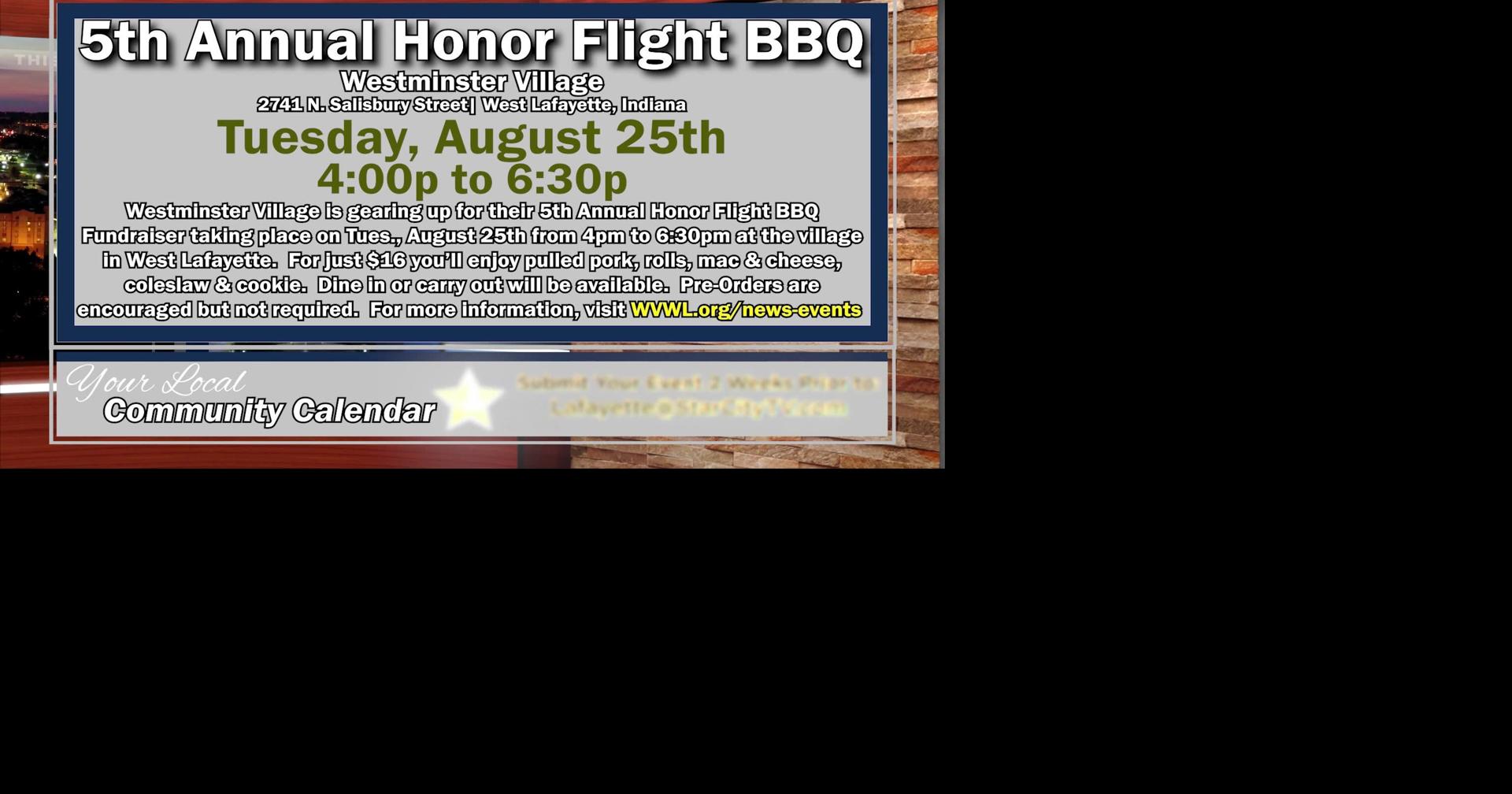Community Calendar - 5th Annual Honor Flight BBQ Fundraiser | Art Museum Summer Concert Series