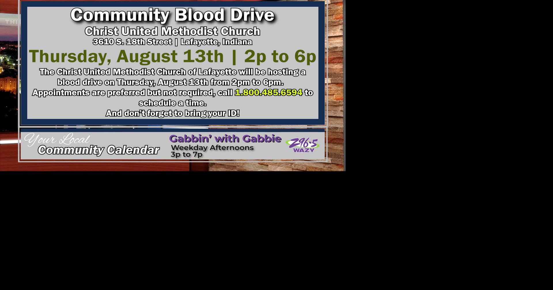Community Calendar - CUMC Blood Drive | 2026 Movies in the Park Zootopia 2 | Joyful Journey Classic Celebrity Softball Game