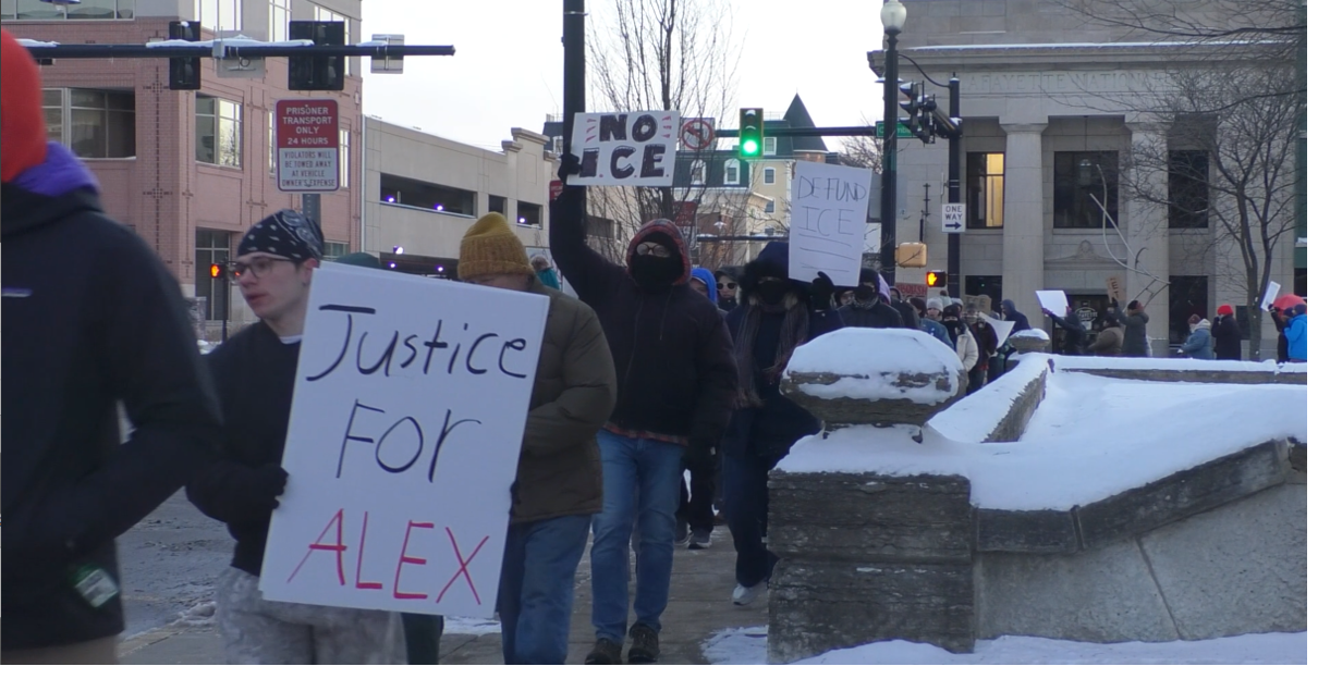 Multiple political groups take to downtown Lafayette in protest of ICE ...