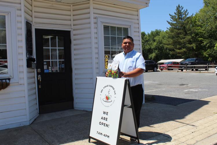 Melvin Del Valle outside of Del Valle Coffee in Greensboro, Maryland.
