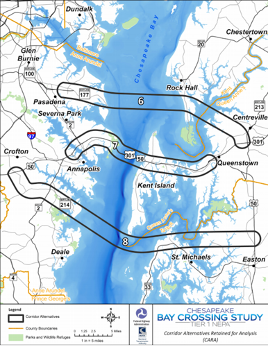 New Bay Bridge Maryland Map New Bay Bridge: State Prefers Kent Island, St. Michaels, Centreville Routes  | Local | Stardem.com