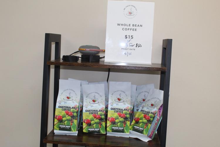 Fresh coffee beans at Del Valle Coffee in Greensboro.