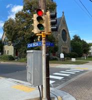 New traffic pattern in intersection at High and Church