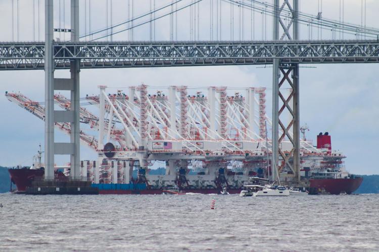 Four new container cranes arrive at Port of Baltimore; halt traffic at