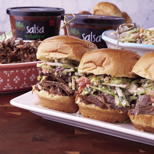 Pulled beef and slaw sliders