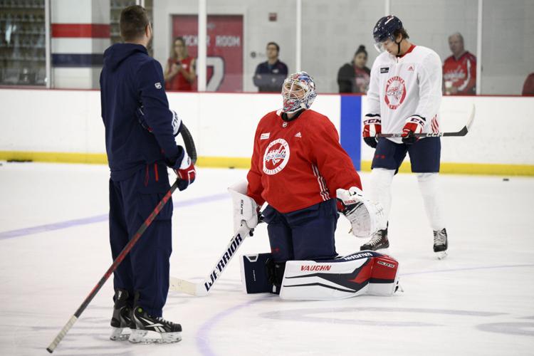 Goalie Darcy Kuemper of the Washington Capitals looks on against