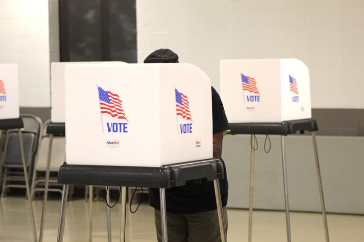 Resident Charles Jenkins voting for Primary Election in Talbot County.