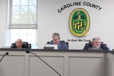 Caroline County Commissioners discussing sewer issues. (Left to Right, Larry Porter, Travis Breeding, Frank Bartz)