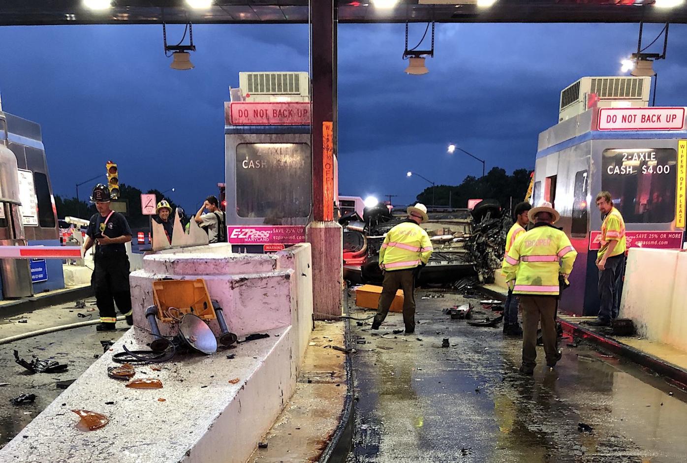 Vehicle rollover closes three lanes at toll plaza Spotlight
