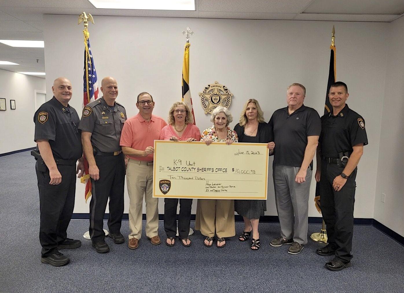 Family gives Talbot County Sheriff's Office donation toward new K-9, Local