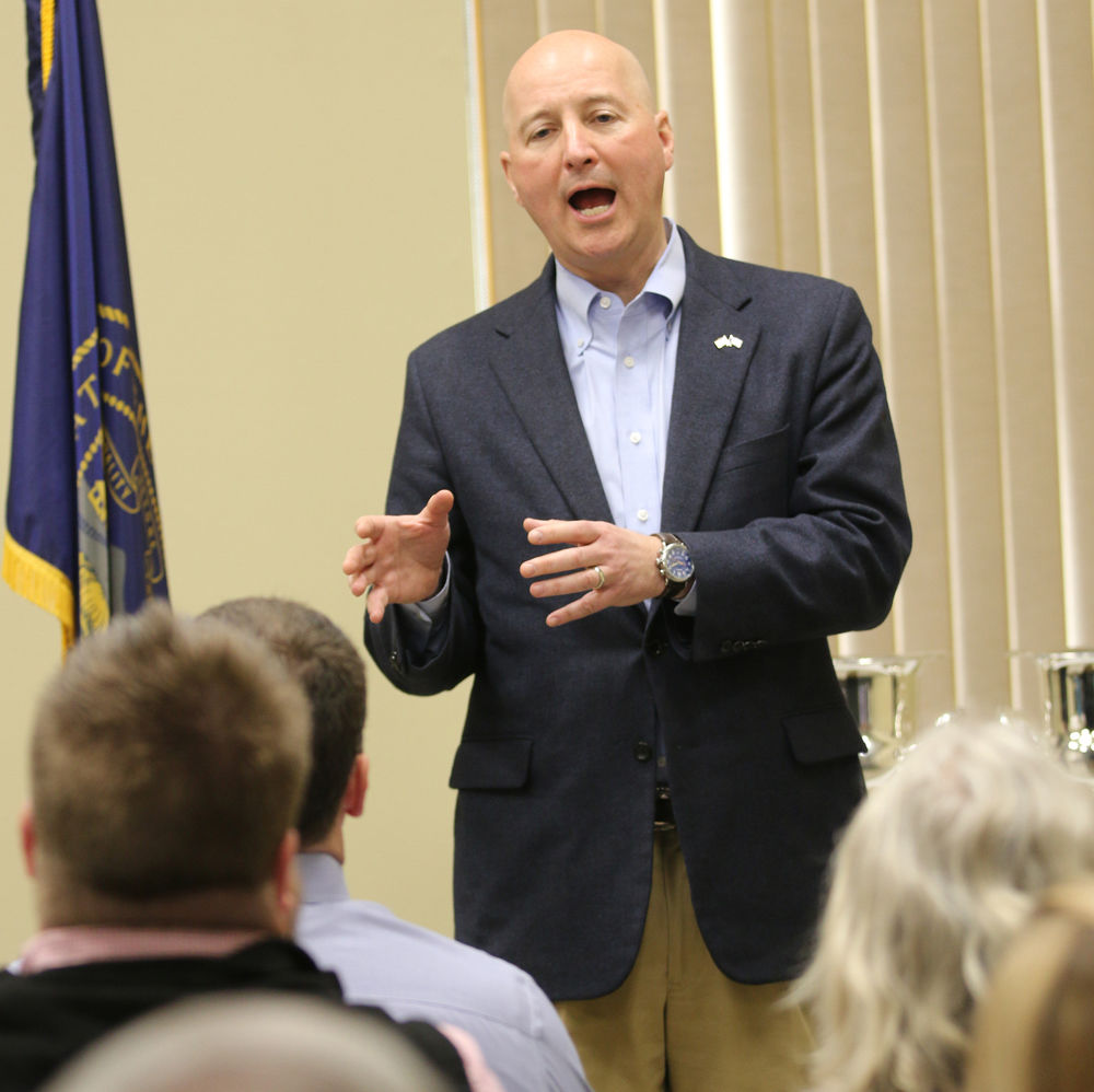 Gov. Pete Ricketts talks property taxes during town hall in Scottsbluff