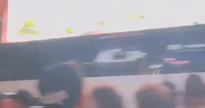 Knicks fans set school bus on fire