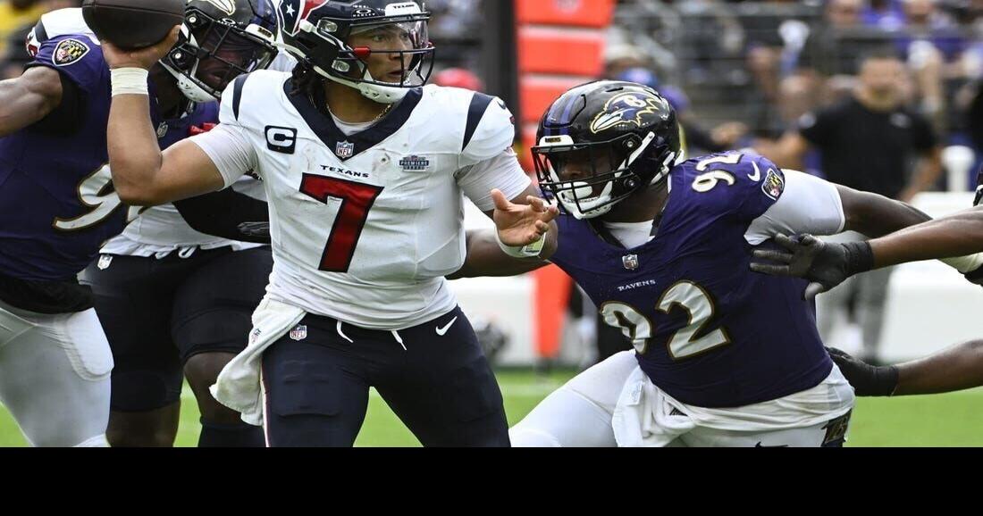 Texans' Stroud takes beating in opener, sacked five times in 25-9 loss to  Ravens