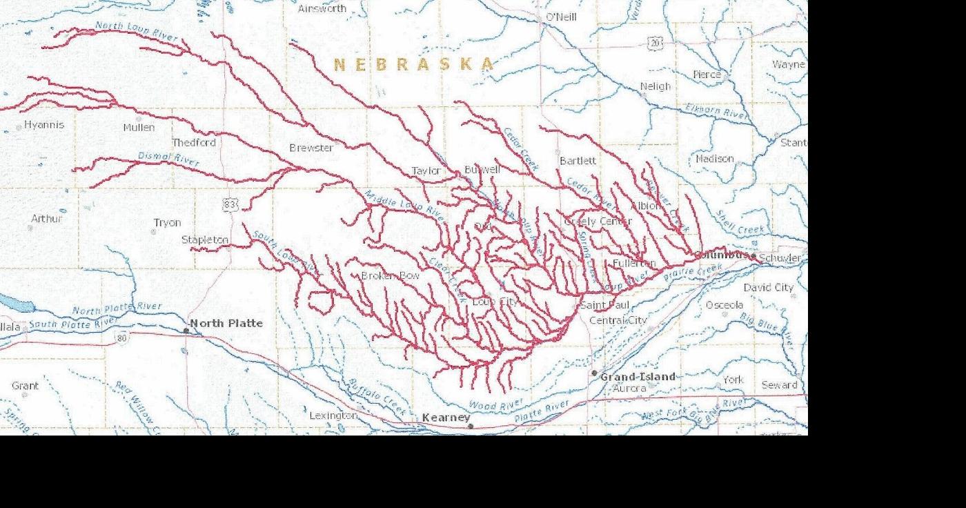 Major Nebraska rivers and their drainages: The Loup River
