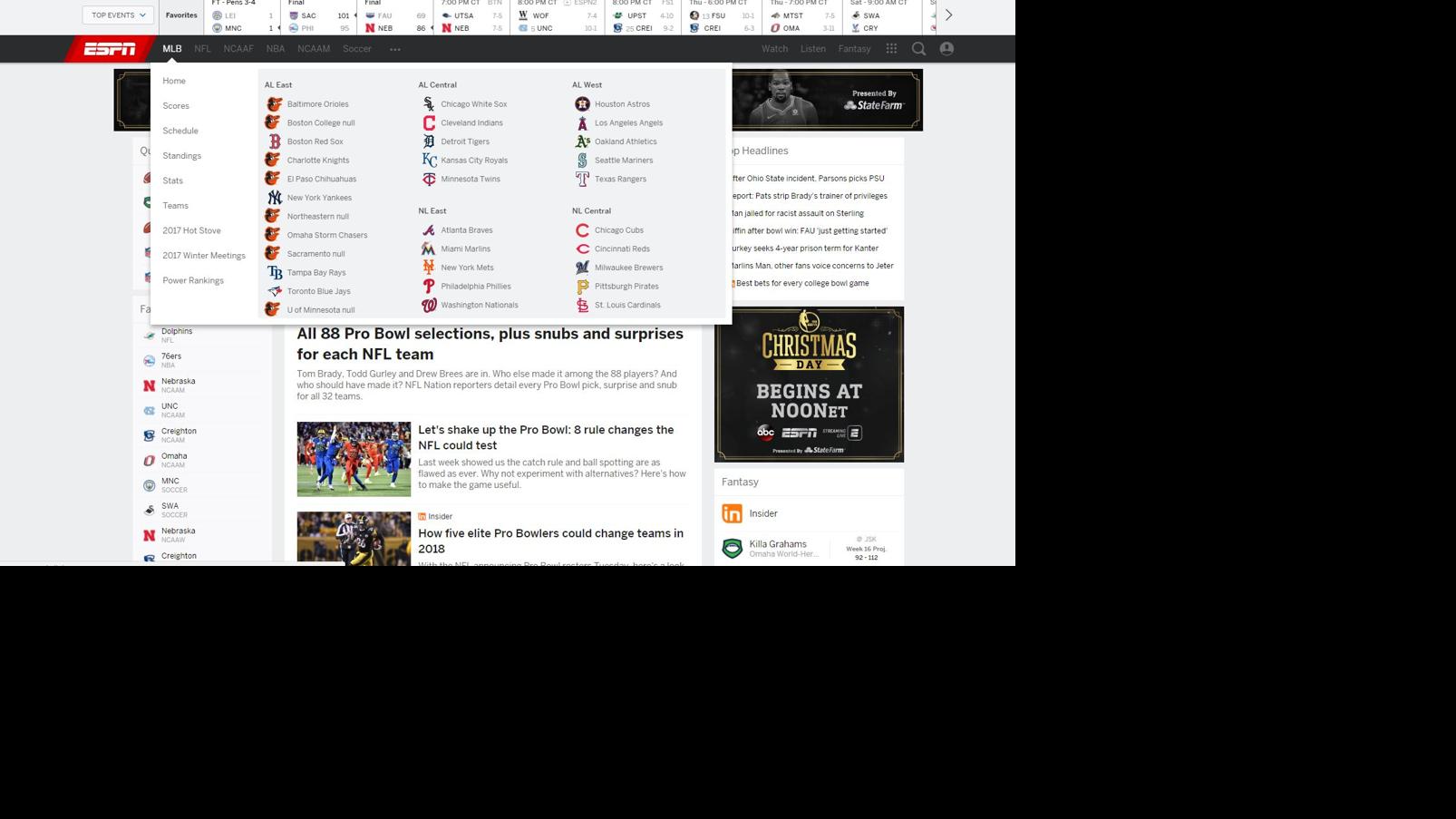 Espn Accidentally Lists Omaha Storm Chasers As Mlb Team Alongside