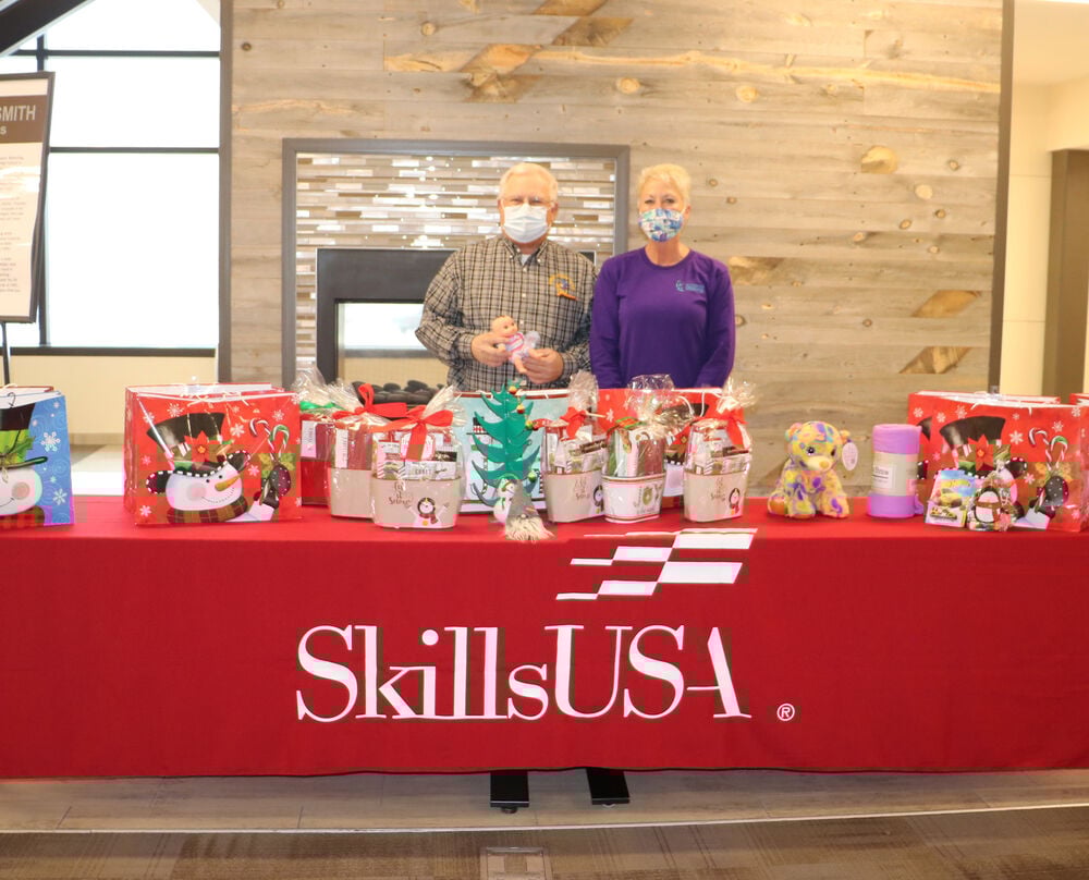 EWC SkillsUSA members donate gifts to the Torrington Learning Center