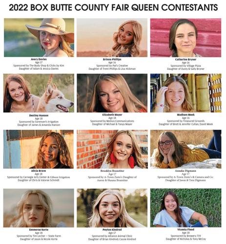 2022 Box Butte County Fair Queen Contestants