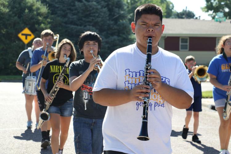 Gering bands rehearse for Oregon Trail Days parade
