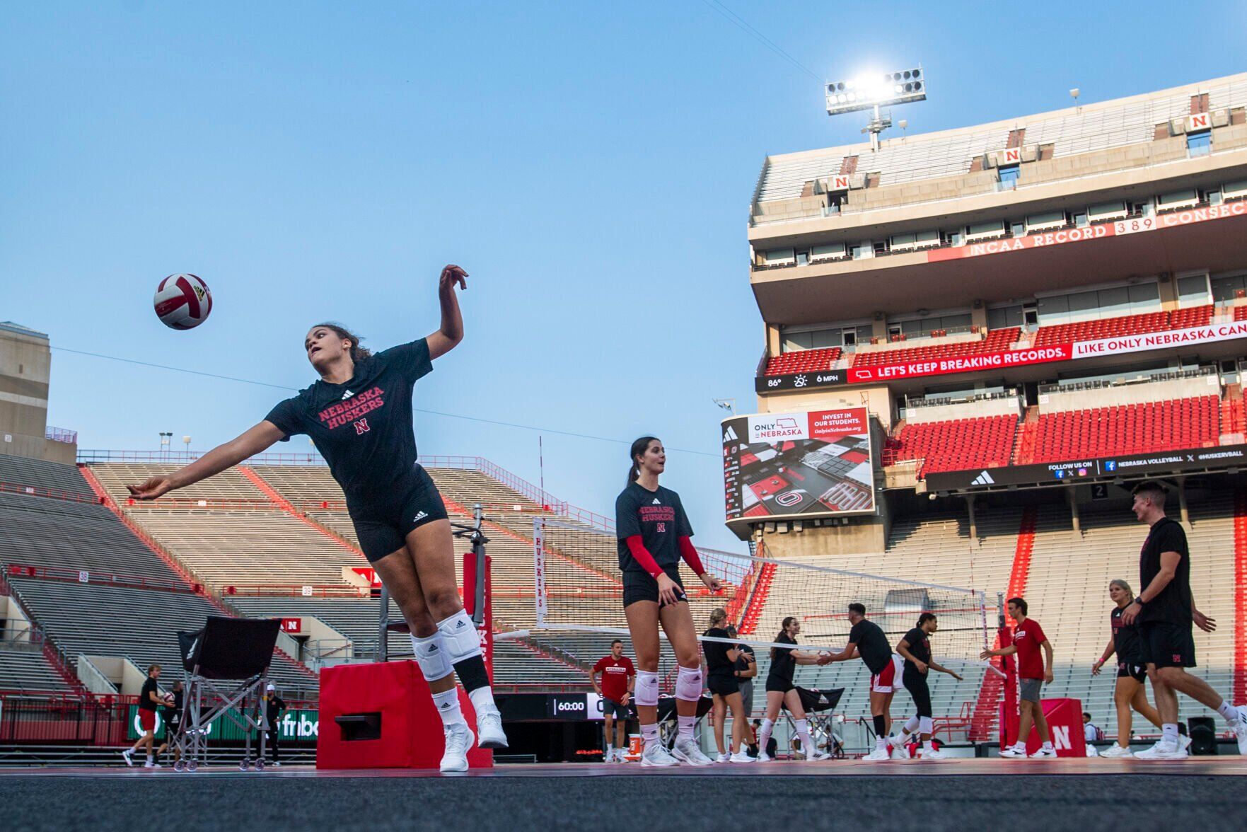 Inside Nebraska volleyball s practice at Memorial Stadium