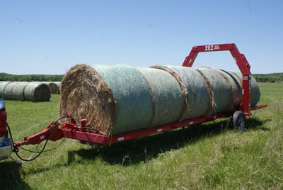 GoBob Pipe and Steel - Parrish AgriTurf's Small Bale Accumulator and Grapple