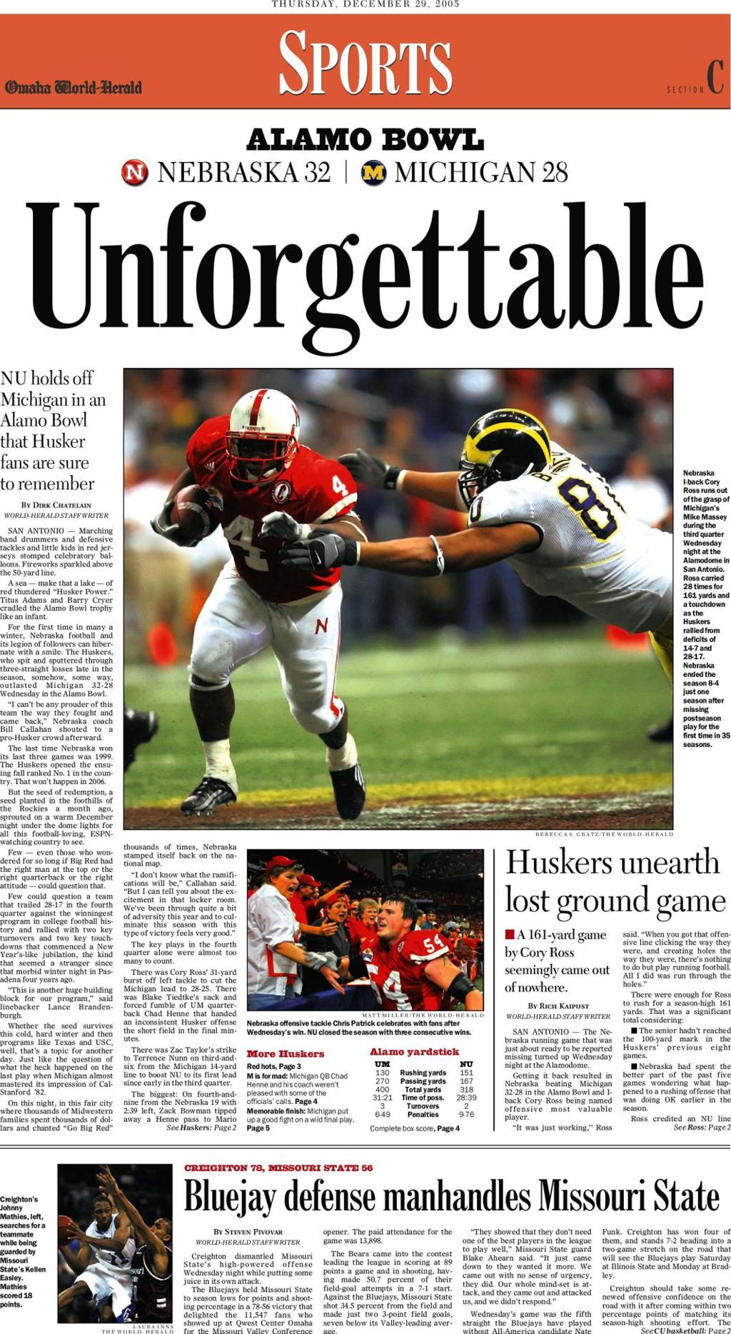 Photos History Of Husker Bowl Game Front Pages Football