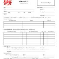 Arby S Employment Application