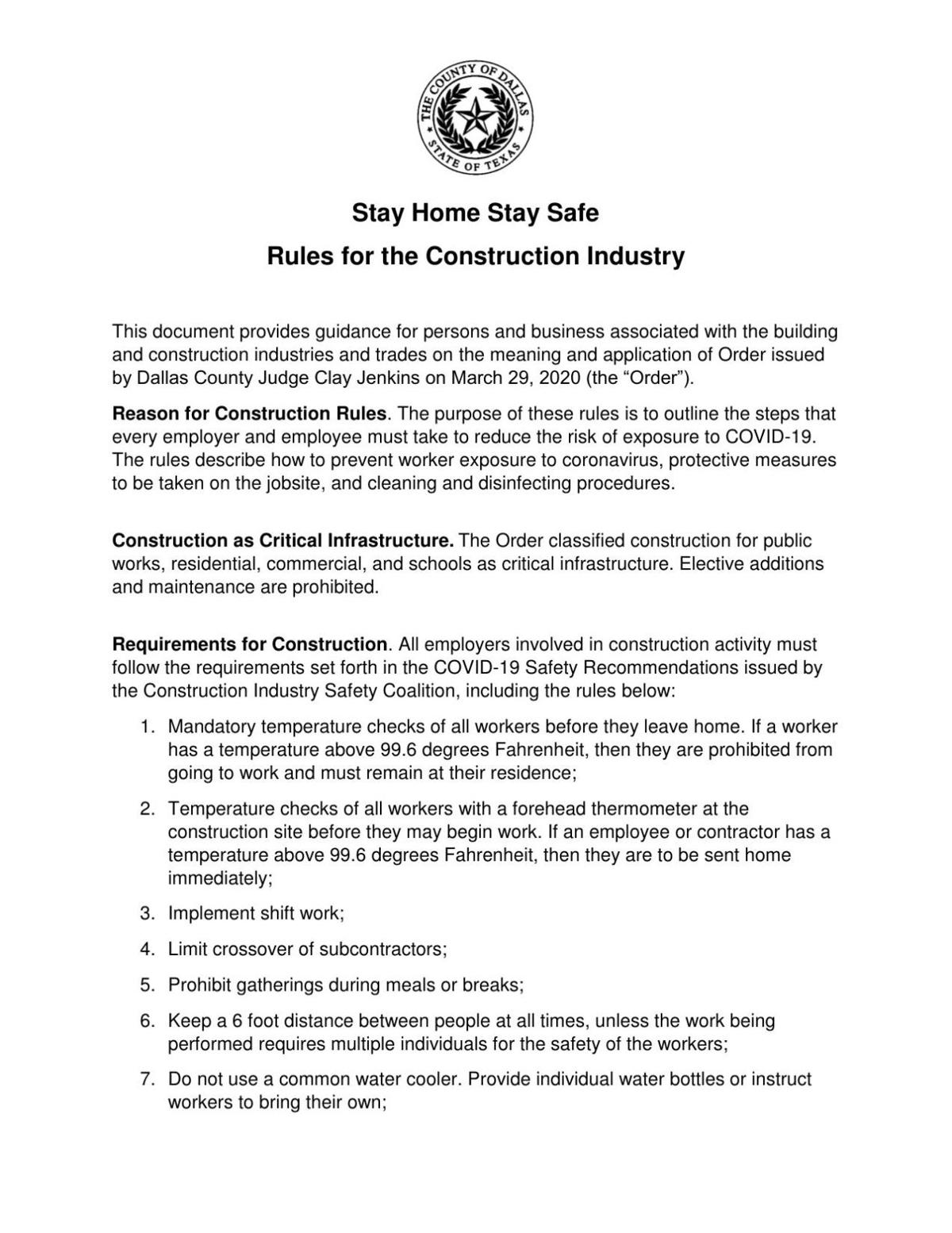 Rules for the construction industry News