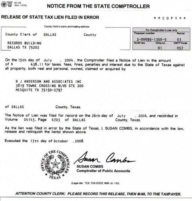 State said Anderson paid taxes News