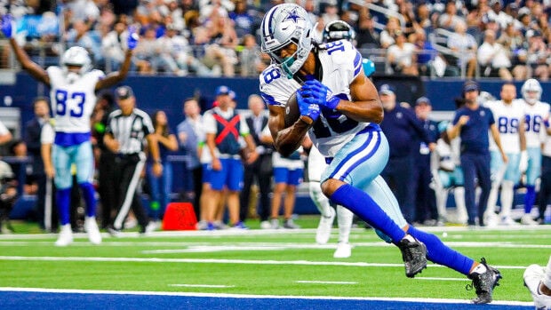 Dallas Cowboys wide receiver Jalen Tolbert during the first half