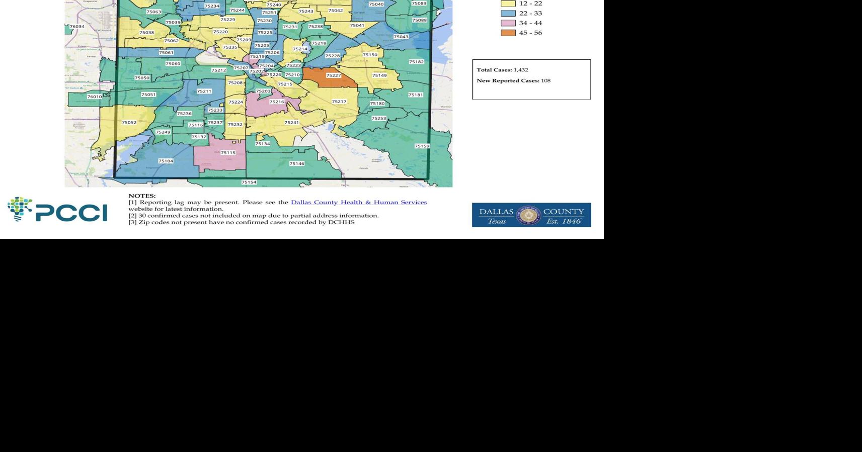 COVID Dallas County Zip Code Map April 10 Carrollton Leader