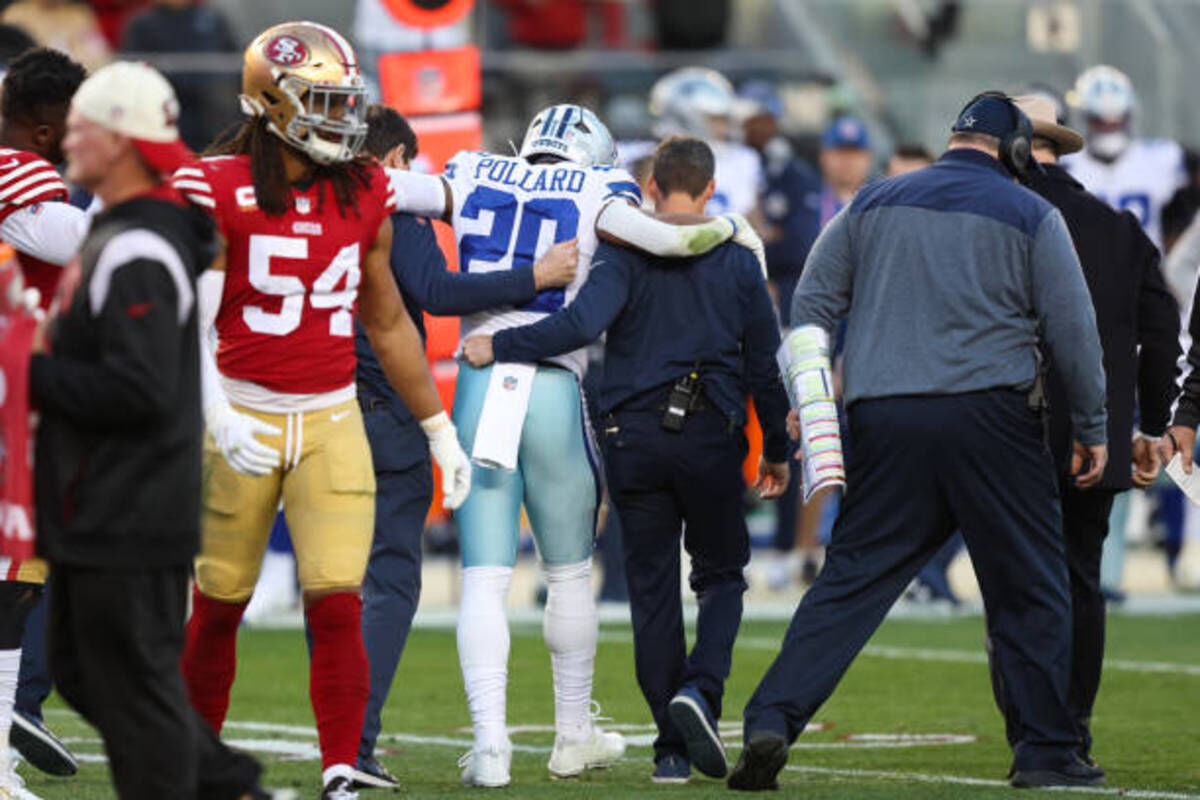 Cowboys' Pro Bowl RB Tony Pollard reportedly breaks fibula in playoff loss  to 49ers