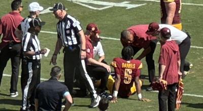 Jayden Daniels Goes Down; Injury Update from Halftime vs. Giants | National Sports | starlocalmedia.com