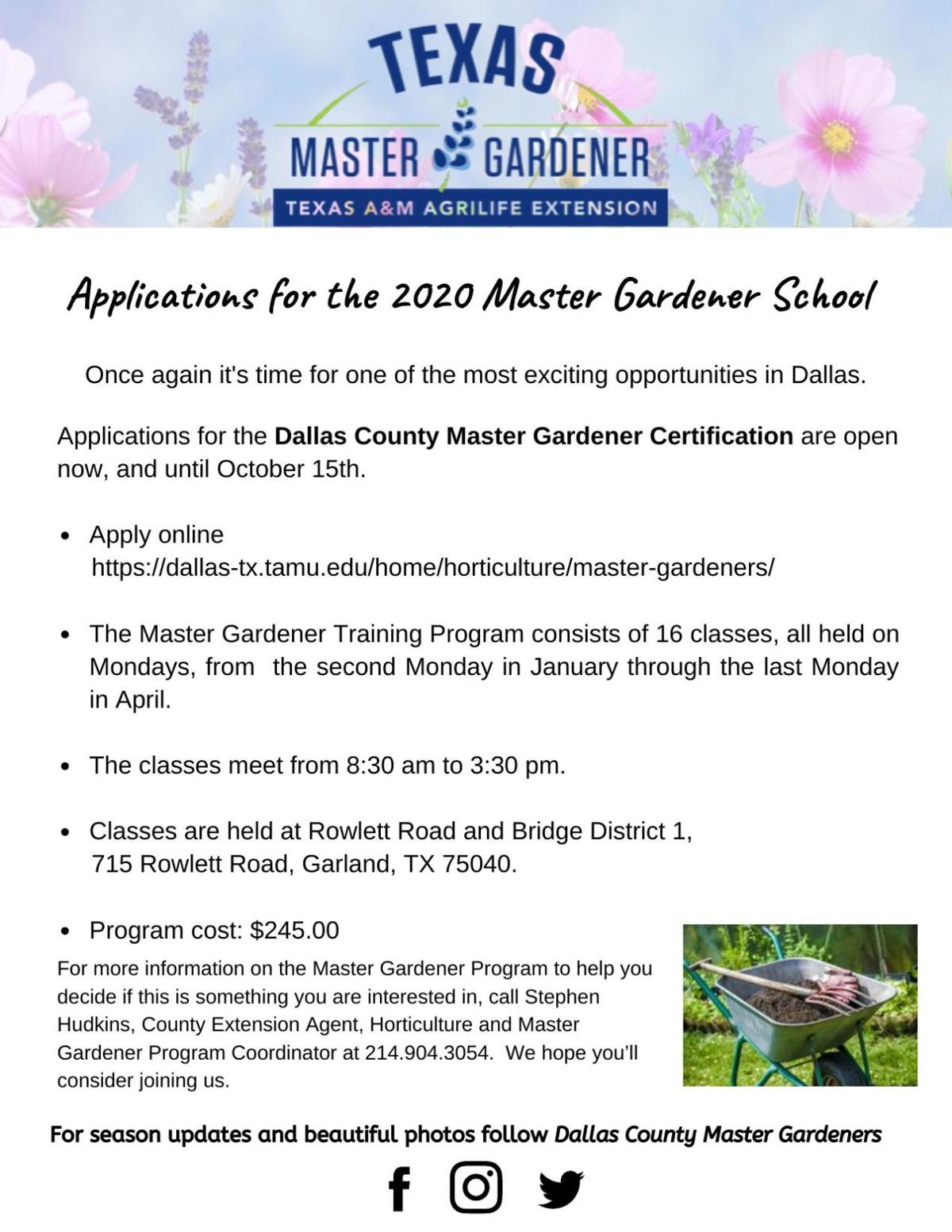 2020 Master Gardener School Application News Starlocalmedia Com