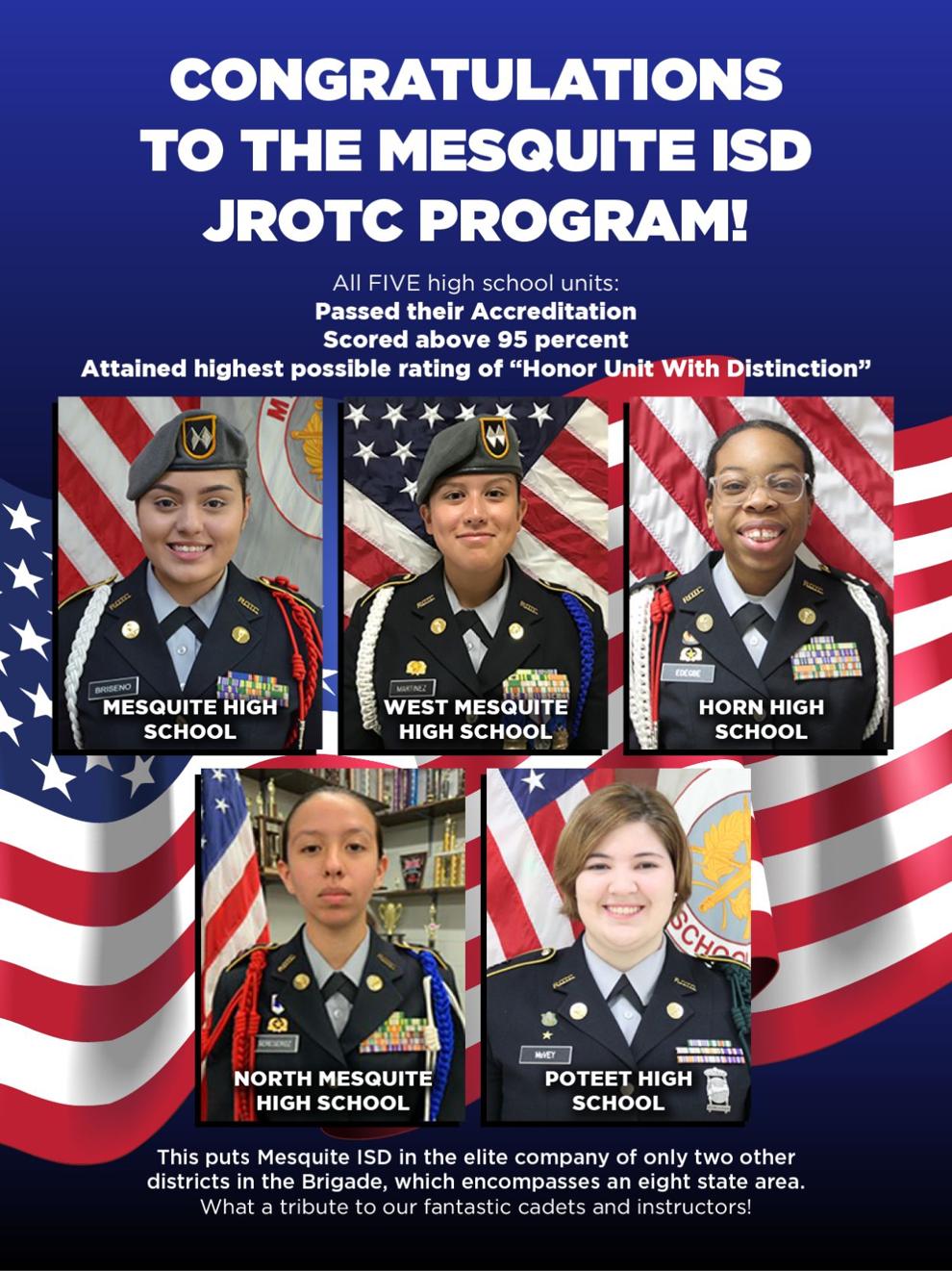 Mesquite ISD’s JROTC programs achieve highest honor News