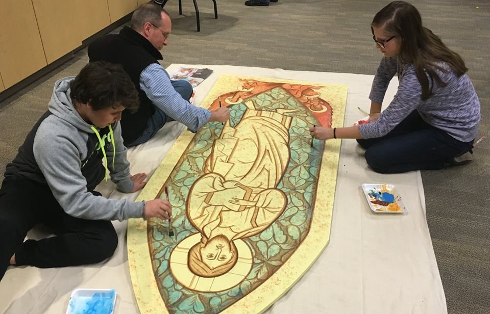 The Rev. Peter Pearson prayerfully paints icon for Frisco's St. Philip