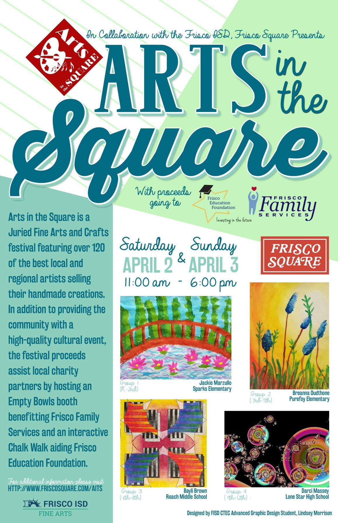 Arts in the Square winning poster design by Lindsey Morrison Frisco