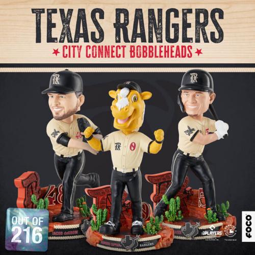 FOCO Launches Texas Rangers City Connect Bobbleheads Collection, DFW Pro  Sports
