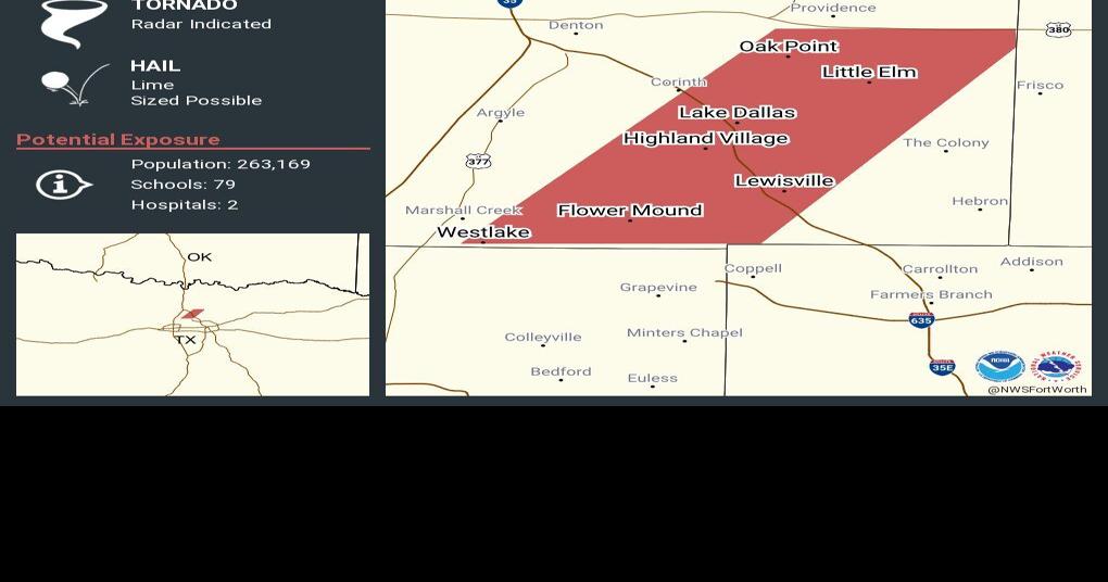 Tornado warning issued for southern Denton County, tornado ...