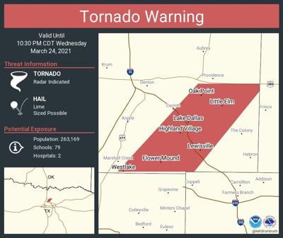 Tornado warning issued for southern Denton County, tornado ...