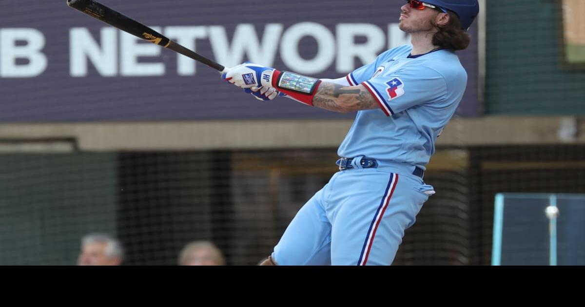 Rangers catcher Jonah Heim cleared to bat from right side