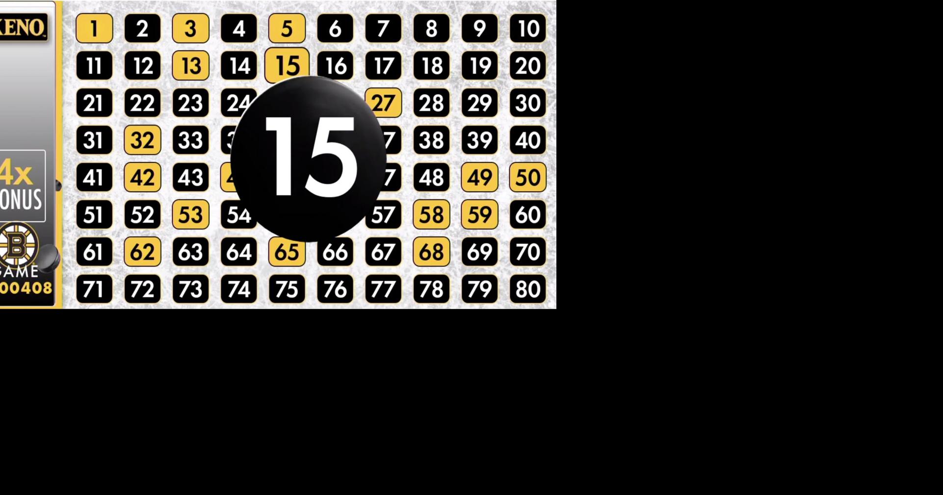 Mass Lottery and Boston Bruins team up to introduce cobranded Keno game presentation Press