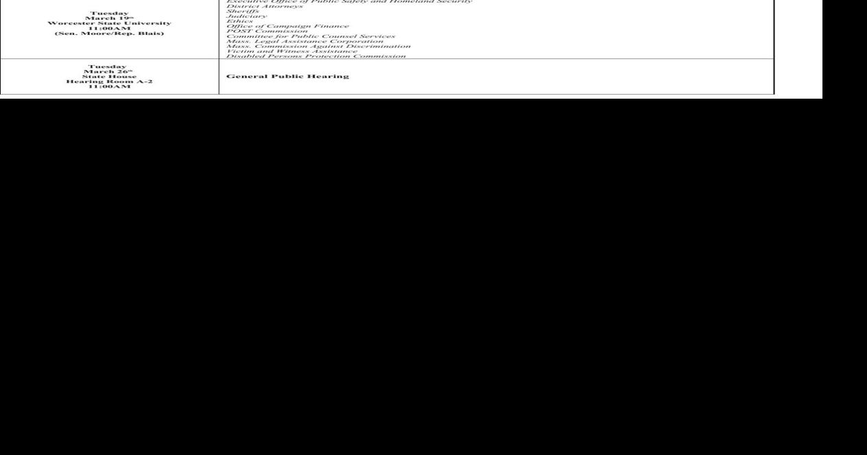FY25 Budget Hearing Schedule UPDATED