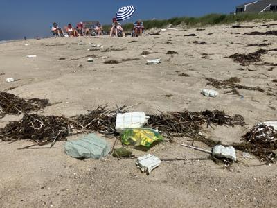 Vineyard Wind foam on Nantucket beach