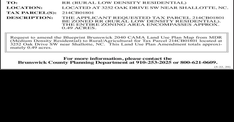 Brunswick County Planning Board Public Notices